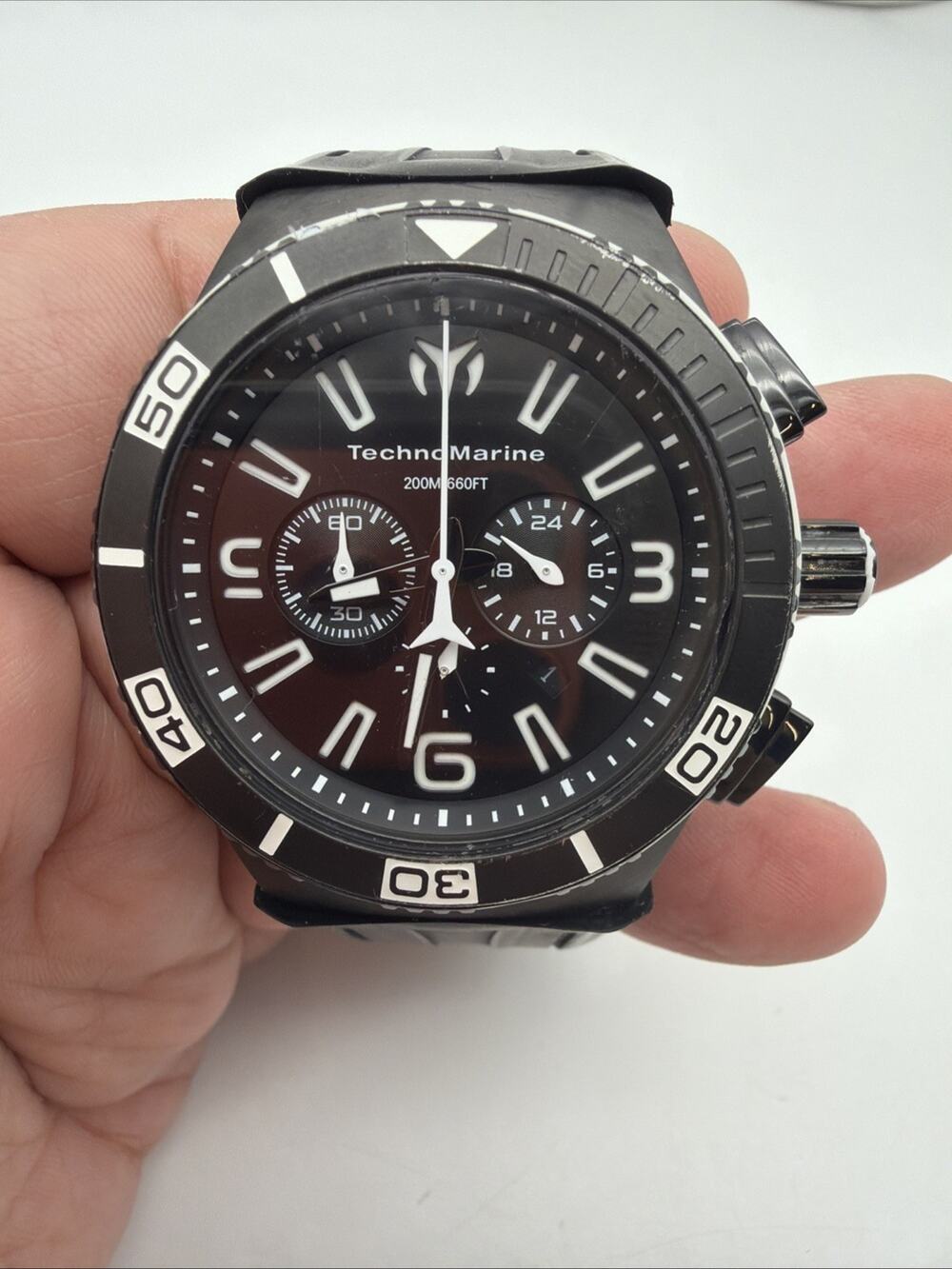 TechnoMarine Cruise Night Vision SPORT WATCH Tm-115023 WR 200M/ 20A CHRONO used